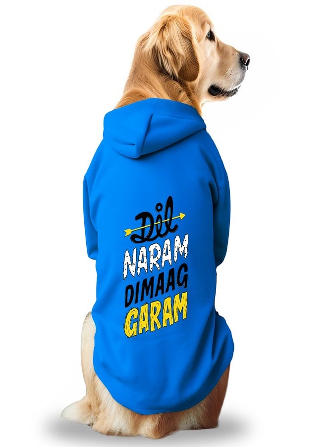 PawsIndia Dog Hoodie Full Sleeves Winter Dress/Jacket/Apparel/Clothes/Jackets for All Dog Sizes & Puppies for Stylish & Cozy Keeps Dogs Warm | Dil Naram Dimag Garam | Blue | X-Large - Image 1